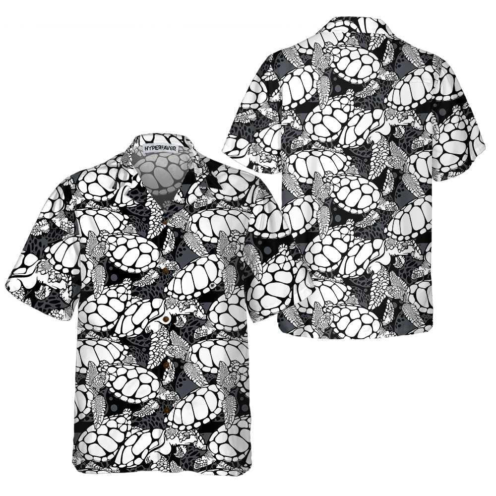 Monogram Sea Turtle Pattern Hawaiian Shirt,Hawaiian Shirt Gift, Christmas Gift