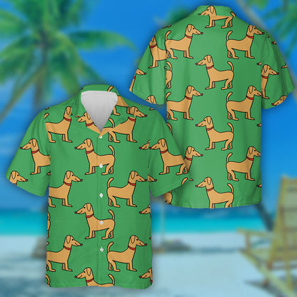 Cartoon Doodle Linear Dog Pet Animals Background Hawaiian Shirt, Hawaiian Shirt Gift, Christmas Gift