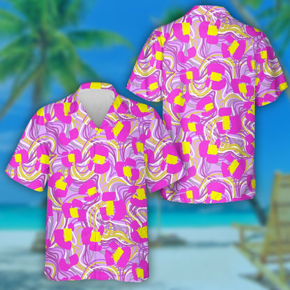 Wild Animals Leopard With Chaotic Tangled Lines Hawaiian Shirt, Hawaiian Shirt Gift, Christmas Gift