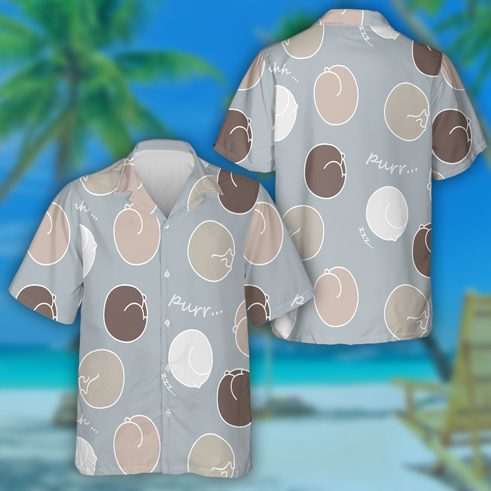 Sleeping Cats In A Ball With The Words Shhh Purr Hawaiian Shirt, Hawaiian Shirt Gift, Christmas Gift
