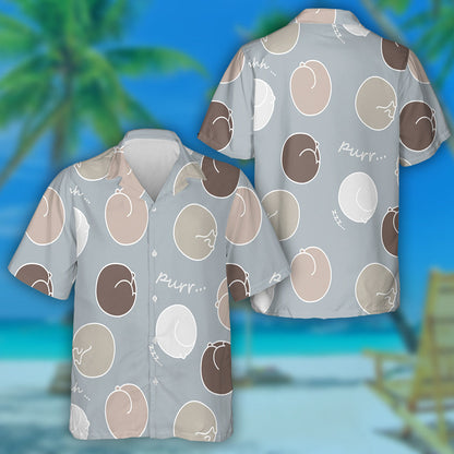 Sleeping Cats In A Ball With The Words Shhh Purr Hawaiian Shirt, Hawaiian Shirt Gift, Christmas Gift