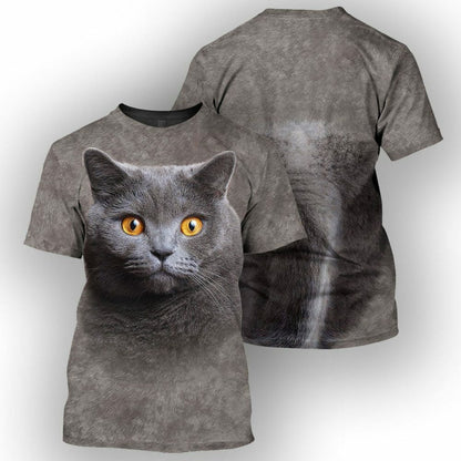 British Shorthair Cat - 3D All Over Printed Shirt Tshirt Hoodie Apparel