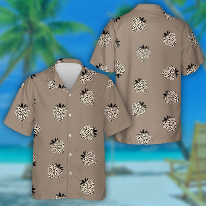 Summer Face Of Leopard With Green Eyes Hawaiian Shirt, Hawaiian Shirt Gift, Christmas Gift