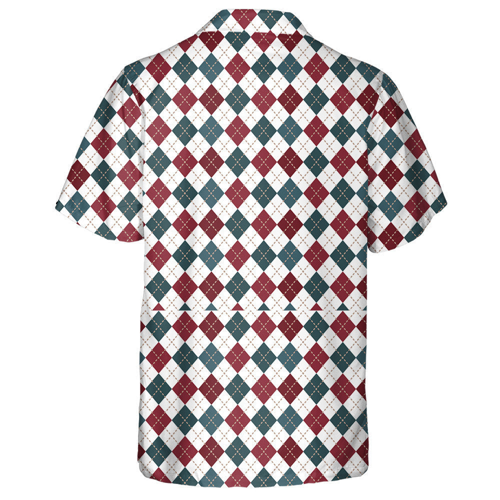 Creative American Flag Colors Pattern With Diamond Shapes Hawaiian Shirt, Hawaiian Shirt Gift, Christmas Gift