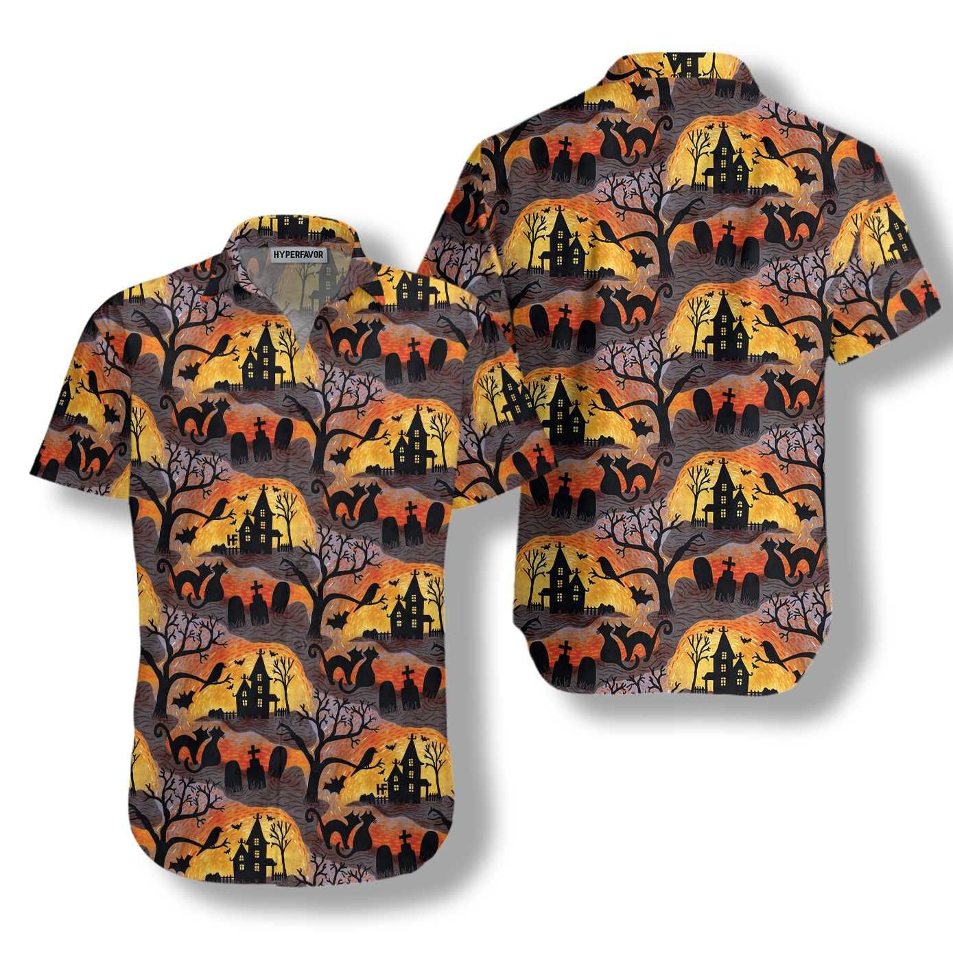 Spooky Night Halloween Hawaiian Shirt, Halloween Shirt For Men And Women,Hawaiian Shirt Gift, Christmas Gift