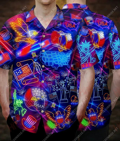 Happy 4 Of July Independence Day Unisex Short Sleeve Shirt Hobbies Hawaiian T Shirts Tactical Hawaiian Shirt Hawaiian Shirt Pattern, Hawaiian Shirt Gift, Christmas Gift