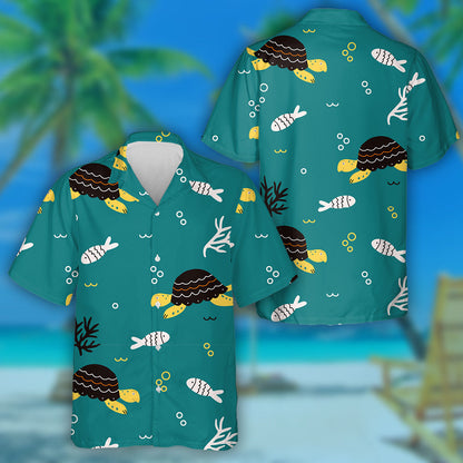 Colorful Underwater World With Fish And Turtles Hawaiian Shirt, Hawaiian Shirt Gift, Christmas Gift