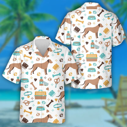 Hand Drawn Baby Dog And Medicines Animal Background Hawaiian Shirt, Hawaiian Shirt Gift, Christmas Gift