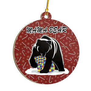 Autism awareness mama bear Ornament, Christmas Ornament Gift, Christmas Gift, Christmas Decoration