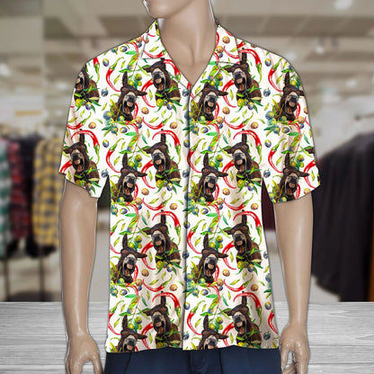 Messy Chili Peppers And Donkeys Pattern Hawaiian Shirt,Hawaiian Shirt Gift, Christmas Gift
