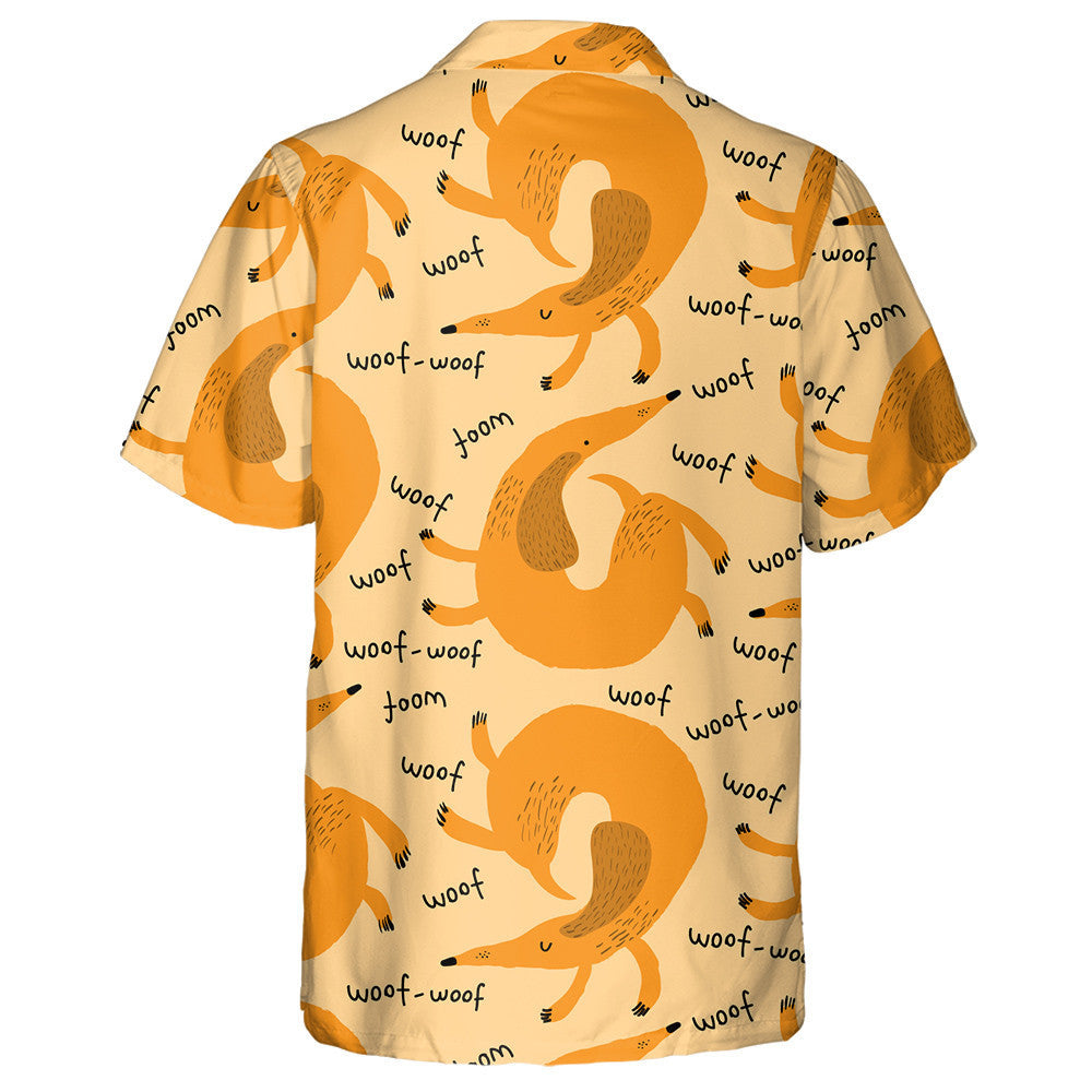Watercolor Summer Dachshund Dog Woof Woof Hawaiian Shirt, Hawaiian Shirt Gift, Christmas Gift