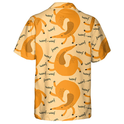 Watercolor Summer Dachshund Dog Woof Woof Hawaiian Shirt, Hawaiian Shirt Gift, Christmas Gift