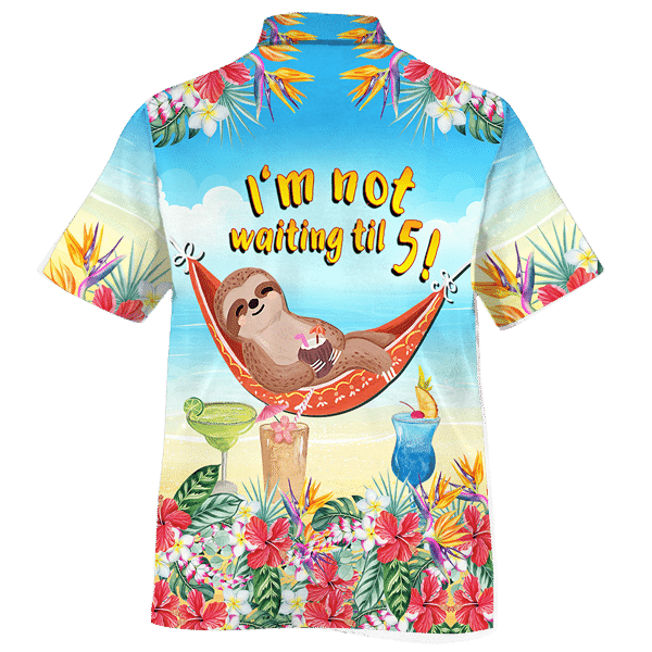 Sloth Lying On Hammock Pattern Hawaiian Shirt, Hawaiian Shirt Gift, Christmas Gift