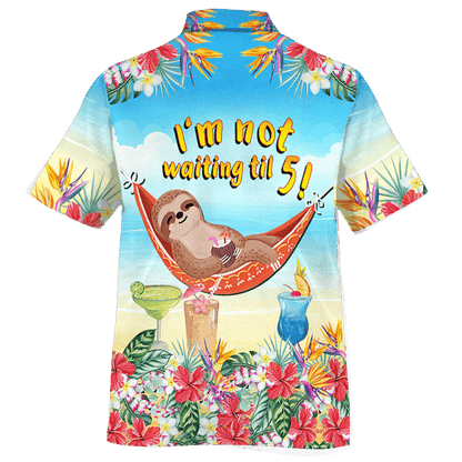 Sloth Lying On Hammock Pattern Hawaiian Shirt, Hawaiian Shirt Gift, Christmas Gift