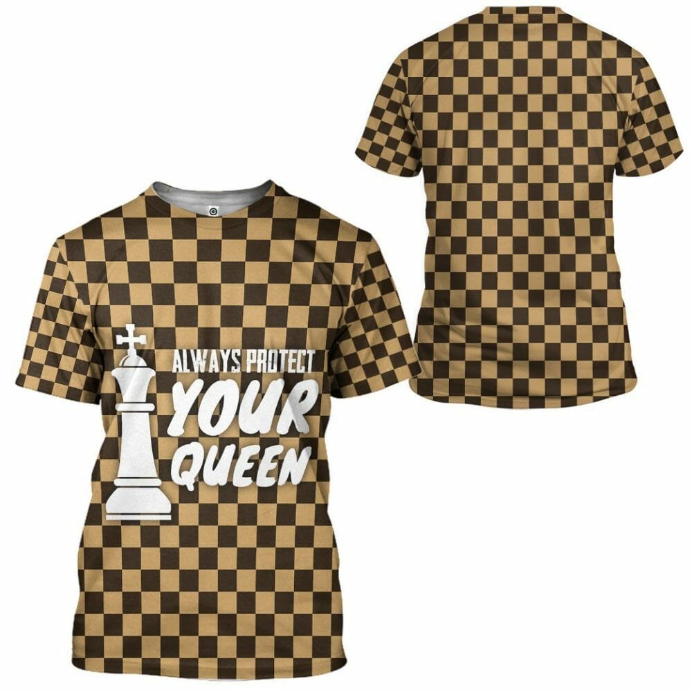 3D King Chessboard Couple Tshirt Hoodie Apparel
