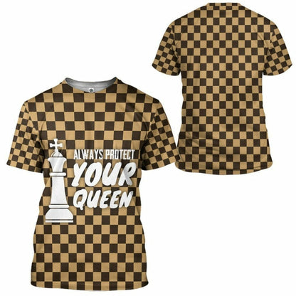 3D King Chessboard Couple Tshirt Hoodie Apparel