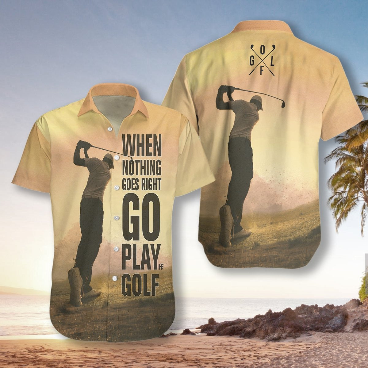 Play Golf When Nothing Goes Right Pattern Hawaiian Shirt, Hawaiian Shirt Gift, Christmas Gift