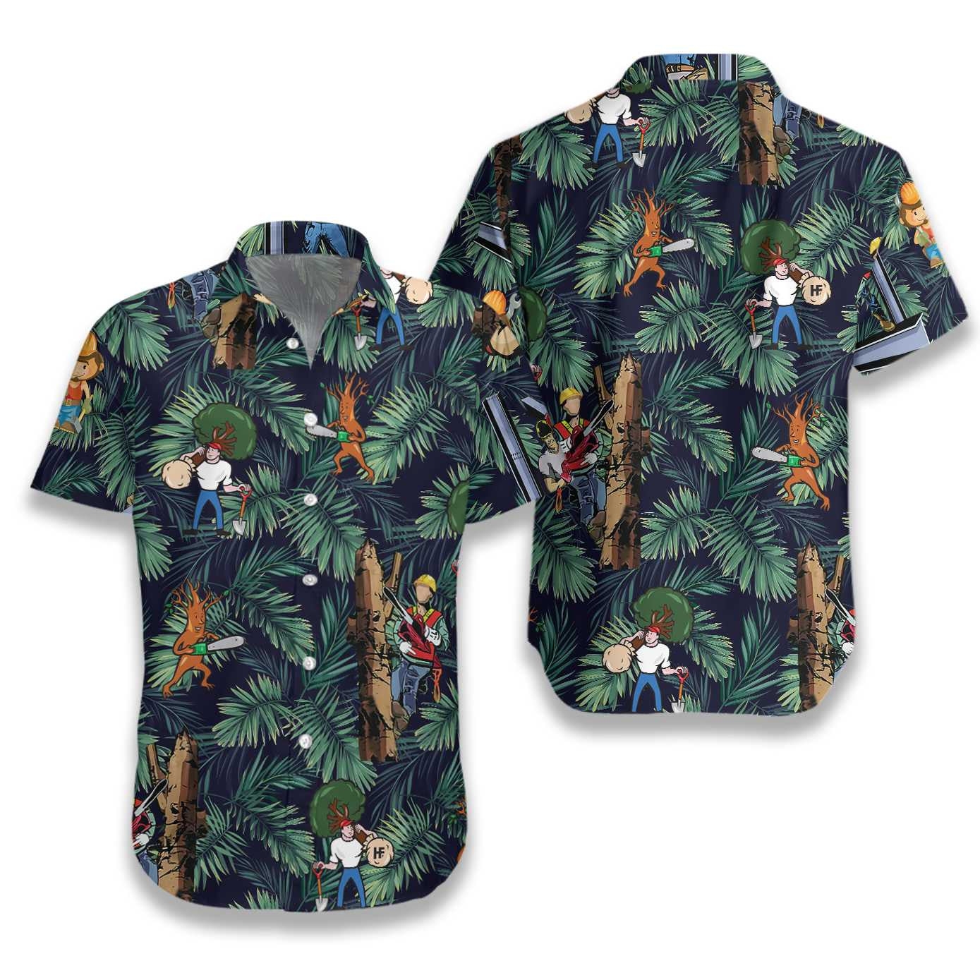 Arborist Proud Beautiful Forest Pattern Dark Blue Version Hawaiian Shirt, Hawaiian Shirt Gift, Christmas Gift