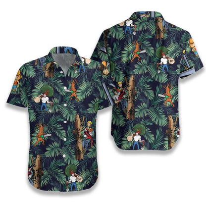 Arborist Proud Beautiful Forest Pattern Dark Blue Version Hawaiian Shirt, Hawaiian Shirt Gift, Christmas Gift