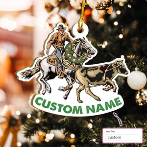 Calf Roping Custom Ornament, Happy Christmas Ornament, Christmas Gift, Christmas Decoration