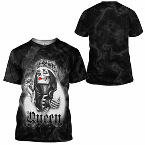 3D Skull His Queen Custom Tshirt Hoodie Apparel