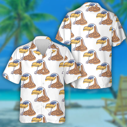 Cool Eagle Head On White Background Hawaiian Shirt,Hawaiian Shirt Gift, Christmas Gift