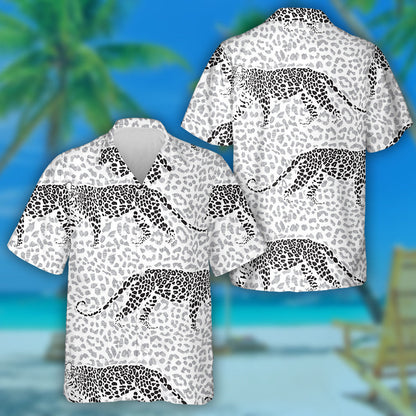 Leopard Fur Texture And Leopards Animal Art Background Hawaiian Shirt, Hawaiian Shirt Gift, Christmas Gift
