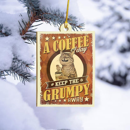 A Coffee A Day Ornament, Christmas Ornament Gift, Christmas Gift, Christmas Decoration