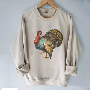 Vintage Thanksgiving Turkey Sweatshirt, Christmas Shirt, Christmas Sweatshirt Cute, Christmas Winter Sweatshirt