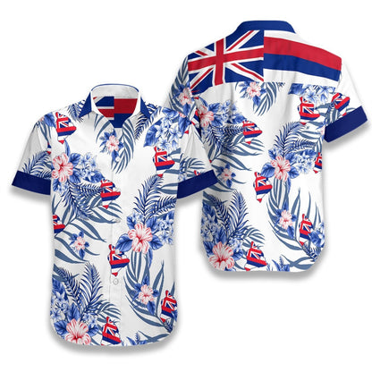 Hawaii Proud On White Background Pattern Hawaiian Shirt, Hawaiian For Gift