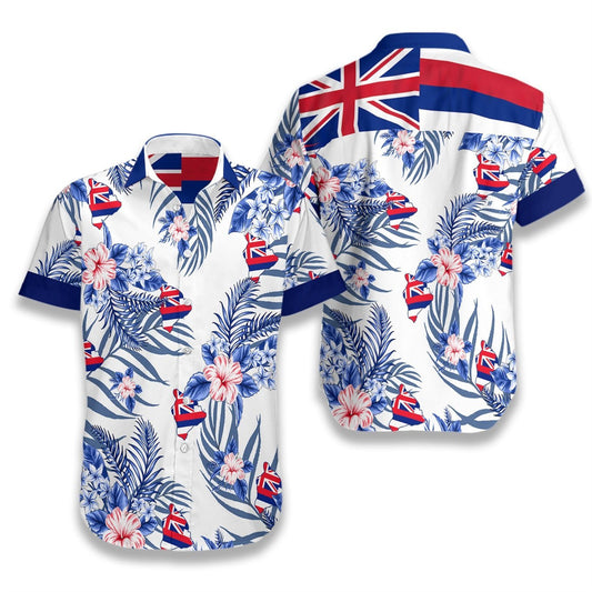Hawaii Proud On White Background Pattern Hawaiian Shirt, Hawaiian For Gift