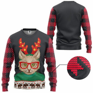 3D Christmas Cat Custom Tshirt Hoodie Apparel