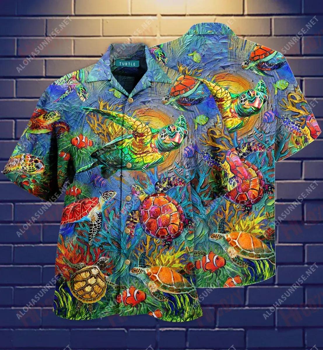 Have A Turtley Awesome Day Short Hawaiian Shirt Vacation Tropical Shirts Vintage Hawaiian Shirts Funny Hawaiian Shirts, Hawaiian Shirt Gift, Christmas Gift