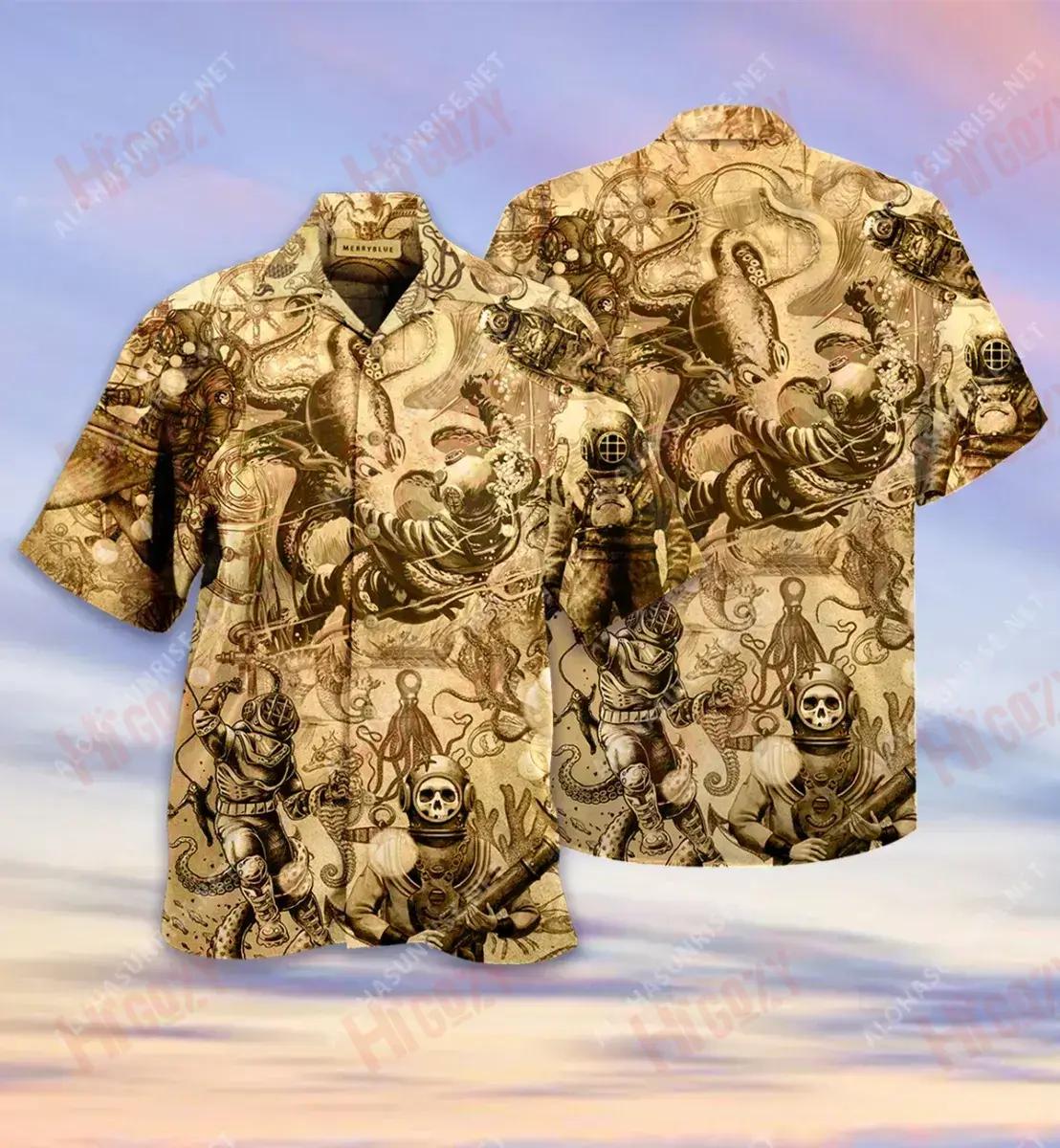 Life Is A Beach Then You Dive Unisex Short Sleeve Shirt Hobbies Hawaiian T Shirts Custom Hawaiian Shirts Hawaiian Shirts For Women, Hawaiian Shirt Gift, Christmas Gift