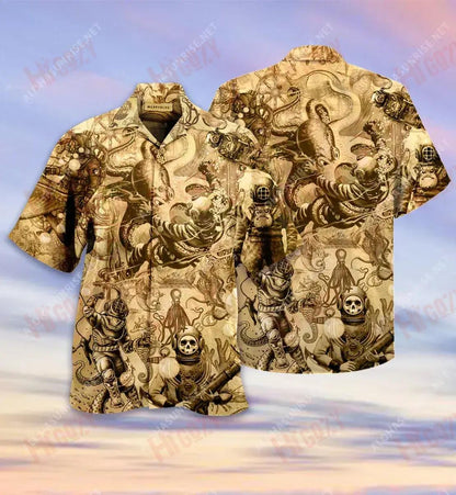 Life Is A Beach Then You Dive Unisex Short Sleeve Shirt Hobbies Hawaiian T Shirts Custom Hawaiian Shirts Hawaiian Shirts For Women, Hawaiian Shirt Gift, Christmas Gift