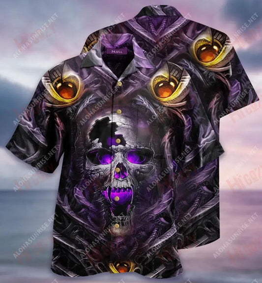 Screaming Skull Hawaiian Shirt Summer Short Sleeve Vintage Hawaiian Shirts Hawaiian Shirts For Men, Hawaiian Shirt Gift, Christmas Gift
