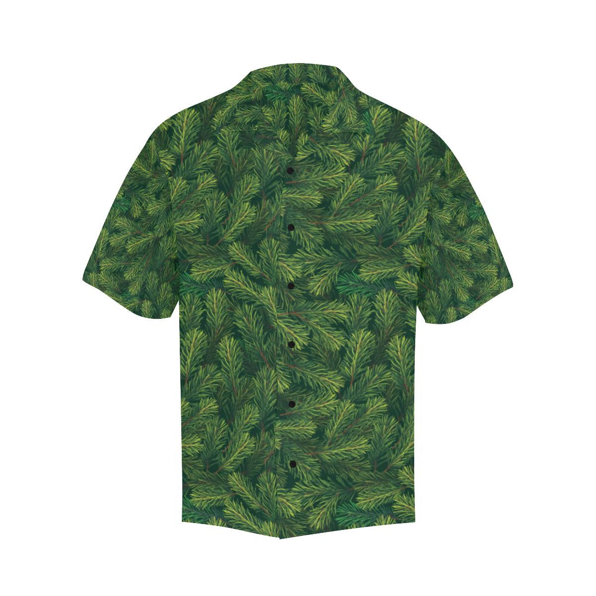 Christmas Tree Green Pine Leaves Overlap Pattern Hawaiian Shirt, Hawaiian Shirt Gift, Christmas Gift
