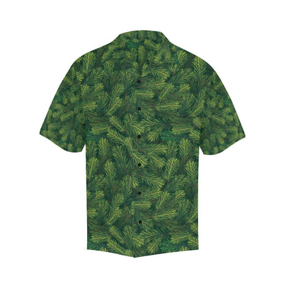 Christmas Tree Green Pine Leaves Overlap Pattern Hawaiian Shirt, Hawaiian Shirt Gift, Christmas Gift