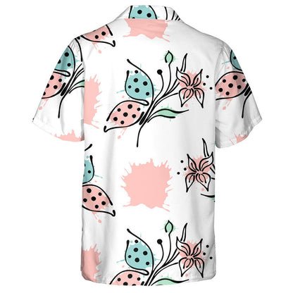 Theme Butterfly Contour Lines And Strokes Hawaiian Shirt,Hawaiian Shirt Gift, Christmas Gift