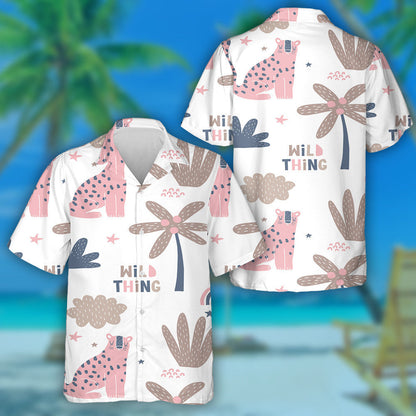 Modern Cartoon Leopard Wild Thing Safari Party Hawaiian Shirt, Hawaiian Shirt Gift, Christmas Gift