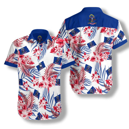 North Dakota Proud On White Background Pattern Hawaiian Shirt, Hawaiian Shirt Gift, Christmas Gift