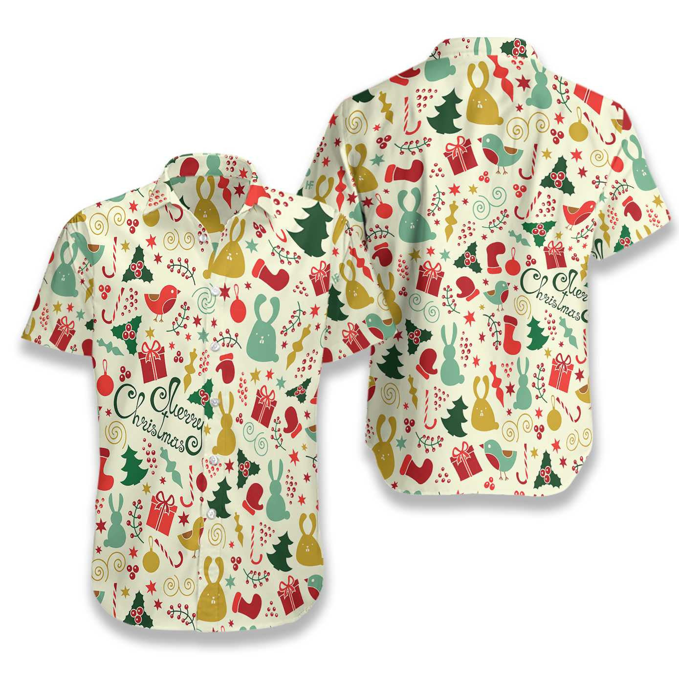 Frohe Weihnachten auf weißem Hintergrund Muster Hawaiihemd, Hawaiihemd, Weihnachtsgeschenk
