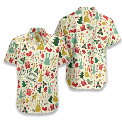 Frohe Weihnachten auf weißem Hintergrund Muster Hawaiihemd, Hawaiihemd, Weihnachtsgeschenk