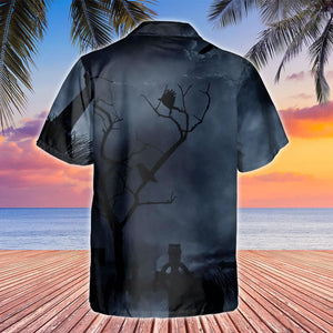 Grim Reaper Under The Moonlight Design Hawaiian Shirt,Hawaiian Shirt Gift, Christmas Gift