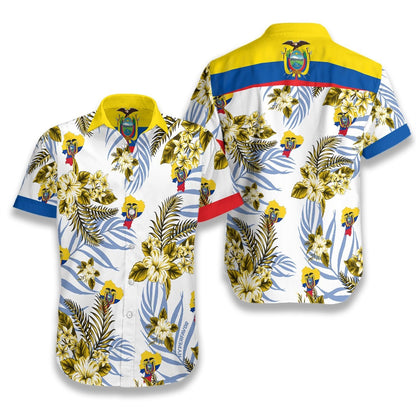 Ecuador Proud White Background Design Hawaiian Shirt,Hawaiian Shirt Gift, Christmas Gift