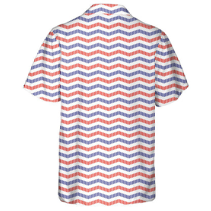 Chevron Zigzag Lines By Blue And Red Colors Pattern Hawaiian Shirt, Hawaiian Shirt Gift, Christmas Gift
