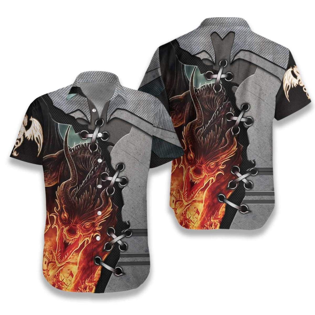 Tattoo And Dungeon Dragon Pattern Hawaiian Shirt,Hawaiian Shirt Gift, Christmas Gift