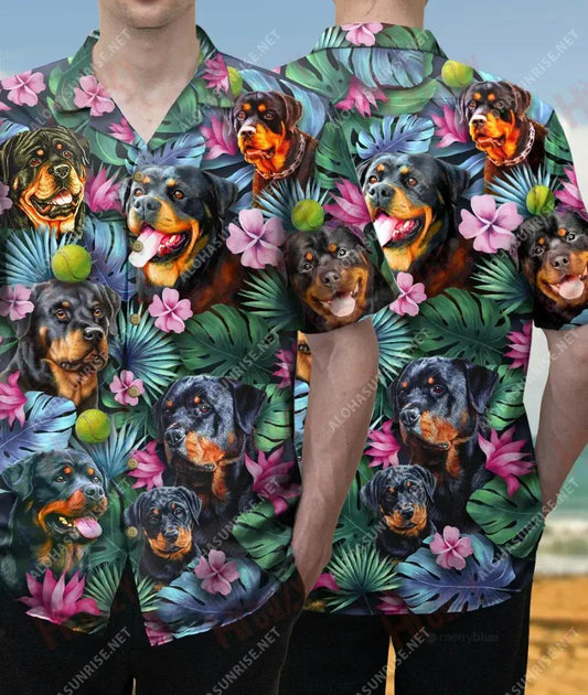 Best Rottweiler Dad Ever Unisex Hawaiian Shirt Ocean Short Sleeve Best Hawaiian Shirts Hawaiian Shirts For Women, Hawaiian Shirt Gift, Christmas Gift