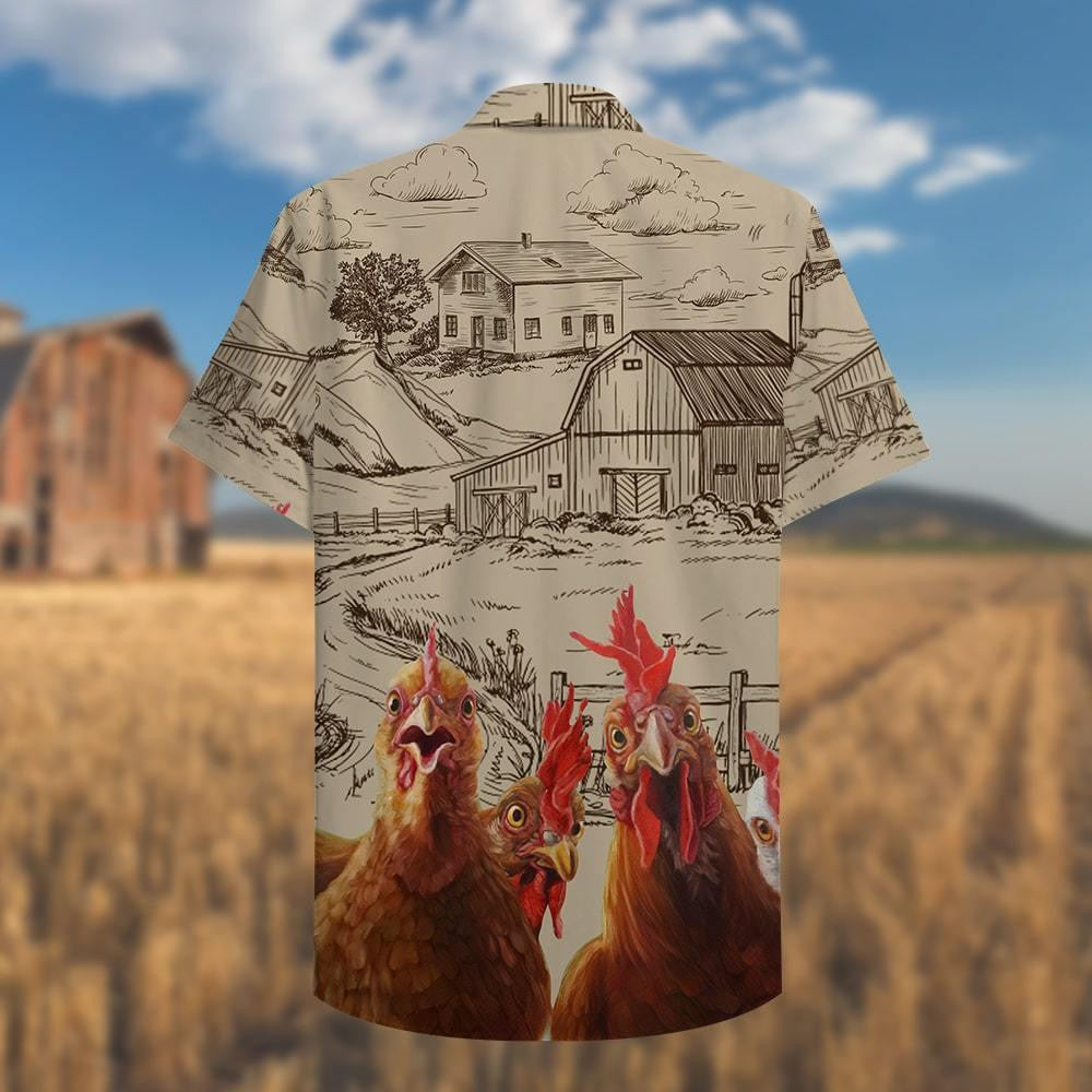 Farmer Chicken Stop Staring At My Cock Hawaiian Shirt, Hawaiian Shirt Gift, Christmas Gift