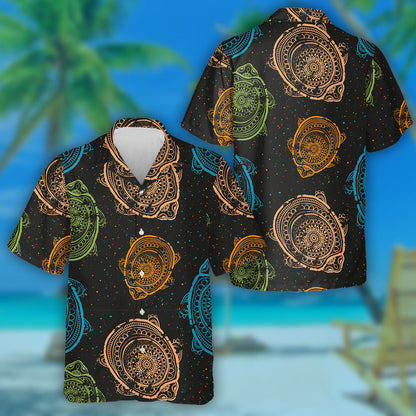 Greeting Beautiful With Turtle Hand Drawn Hawaiian Shirt,Hawaiian Shirt Gift, Christmas Gift